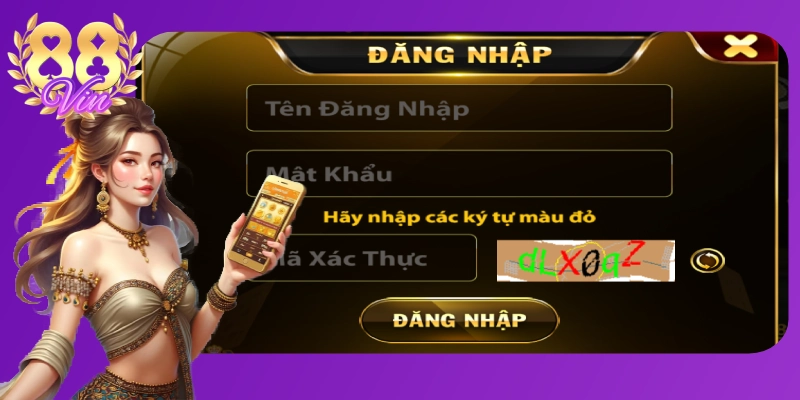 Điền các thông tin theo form đăng nhập 88vin