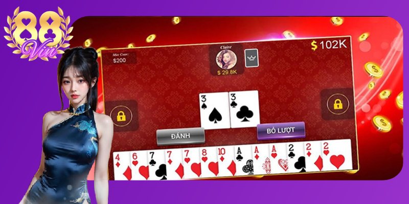 Tiến Lên 88Vin luật chơi quen thuộc, đấu trí kịch tính từng lá bài